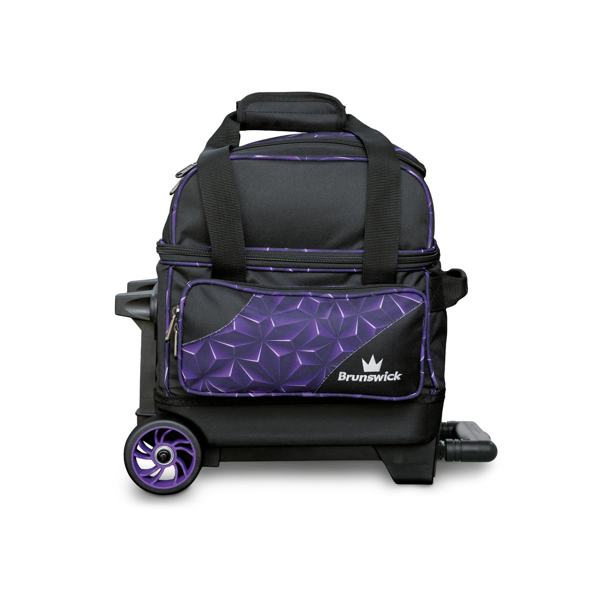 Brunswick Zone Single Roller Bowling Bag - Purple Prism - Brunswick Zone Single Roller Prism Side View Purple 1600x1600