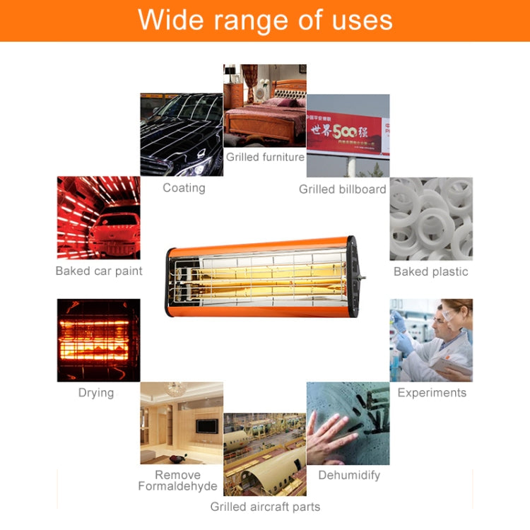 220V 1050W Heat Light Infrared Dryer Spray Paint Heating Curing Lamp Baking Booth Heater, US Plug, 1050W, US - View 7