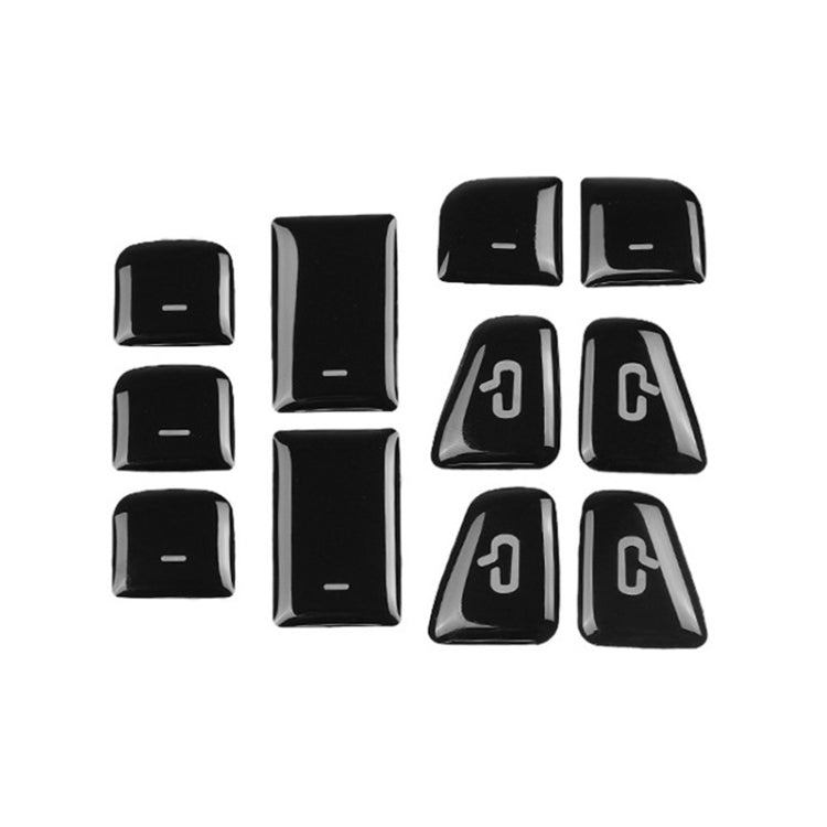 For Tesla Model 3 / Y 11pcs / Set Car Window Lift Button PU Adhesive Decorative Sticker, Window Lift Button Decorative