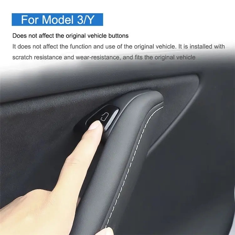 For Tesla Model 3 / Y 11pcs / Set Car Window Lift Button PU Adhesive Decorative Sticker, Window Lift Button - View 5