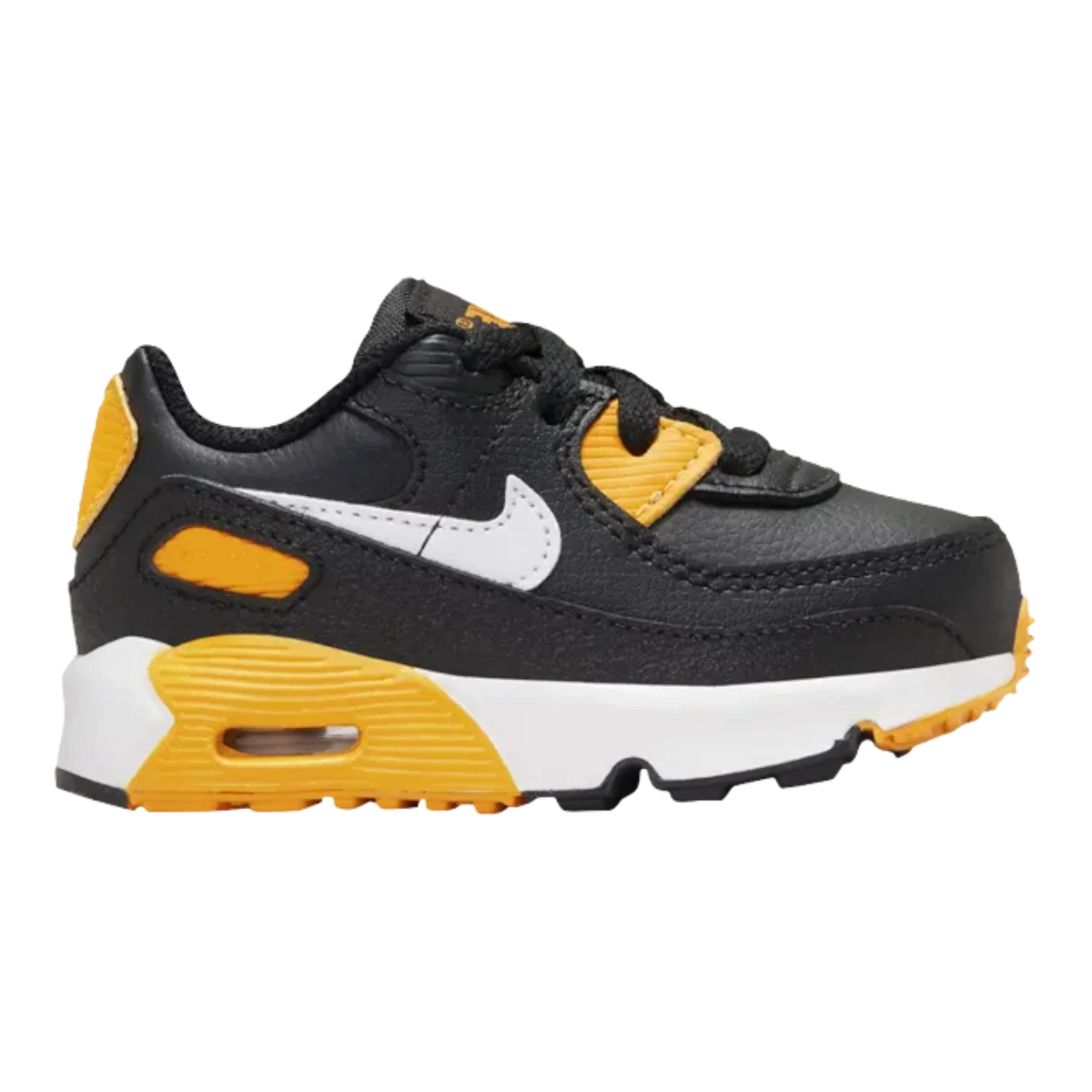 Nike Air Max 90 LTR Toddlers' (TD) Sneakers — Black/University Gold Leather Low-Top