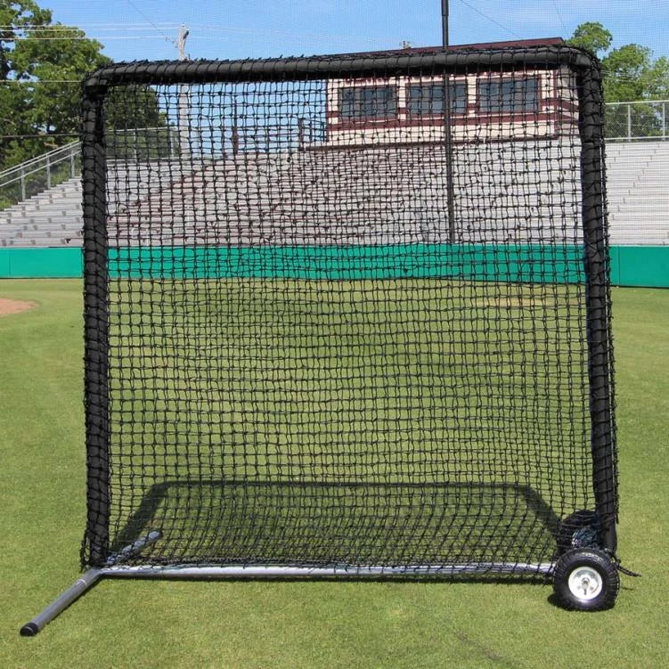 Cimarron 7x7 #84 Premier Fielder Net and Frame with Wheels and Padding - Front View