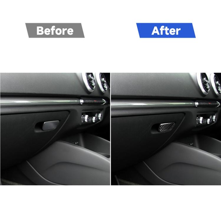 Car Carbon Fiber Passenger Seat Hand Box Switch Decorative Sticker for Audi A3 / 8V 2014-2019, Right Drive - View 7