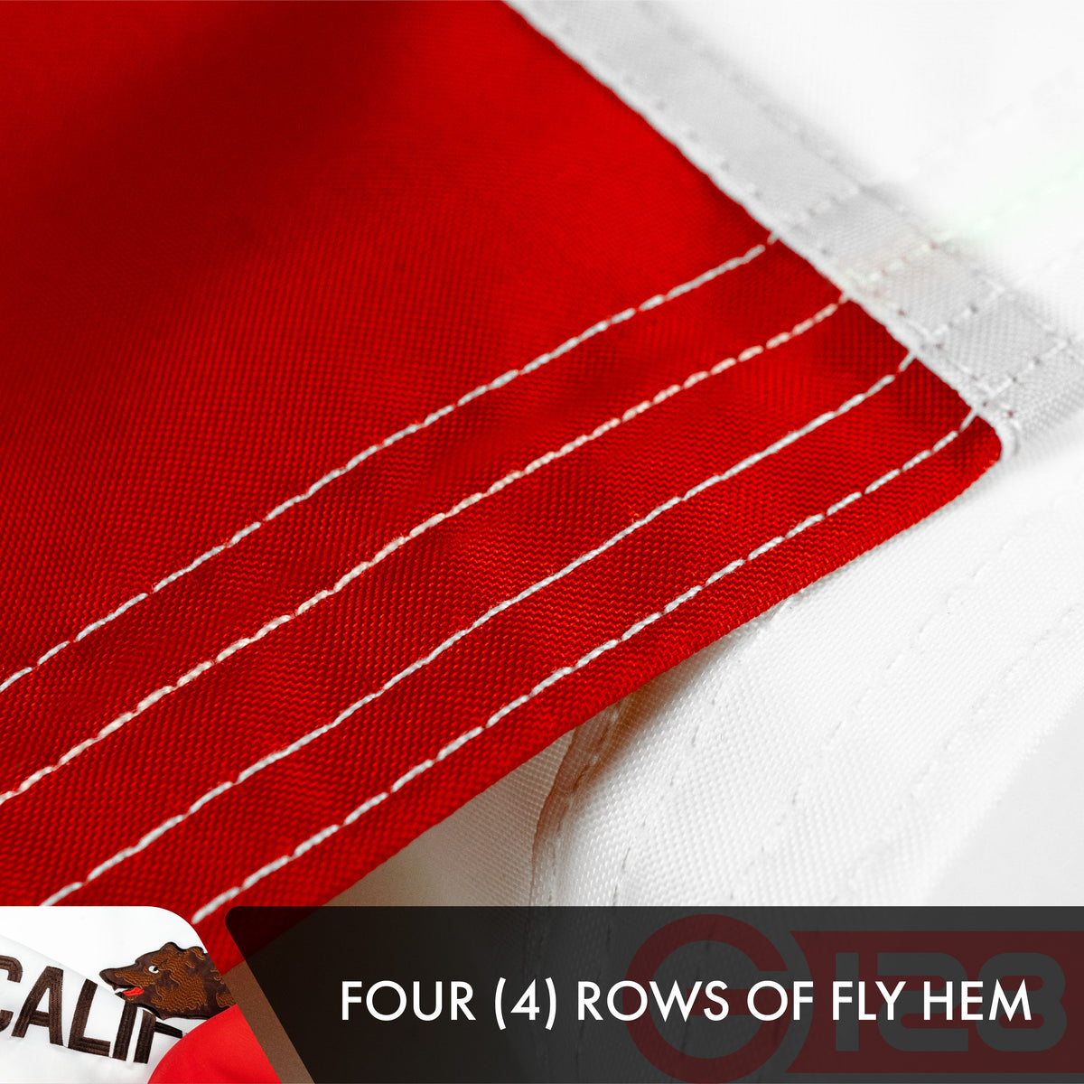 California State Flag 210D Embroidered Polyester 2x3 Ft - Double Sided 3ply - View 5