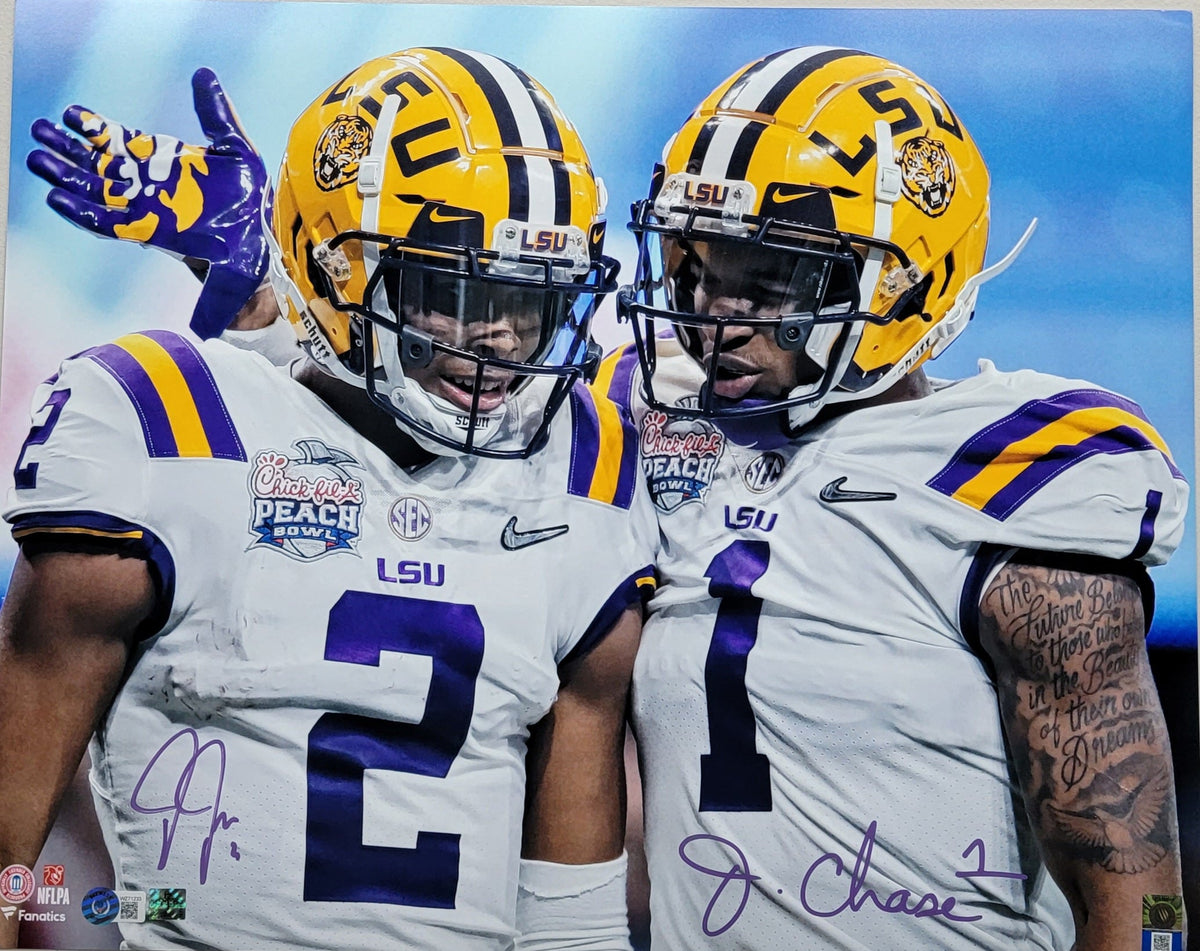 Ja'Marr Chase & Justin Jefferson Autographed LSU Tigers 16x20 Photo  Beckett Witnessed
