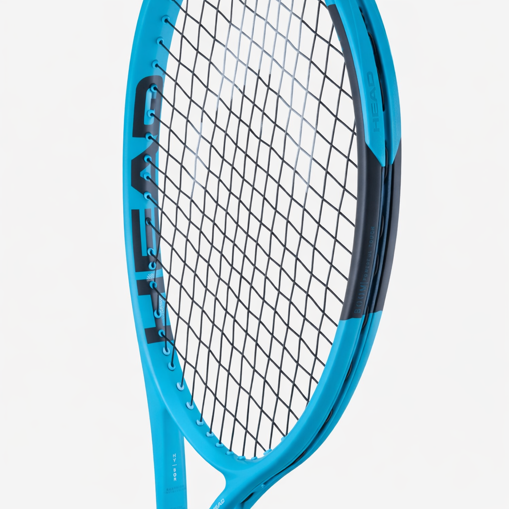 HEAD Boom Elite Tennis Racquet with teal frame and black grip on a white background.