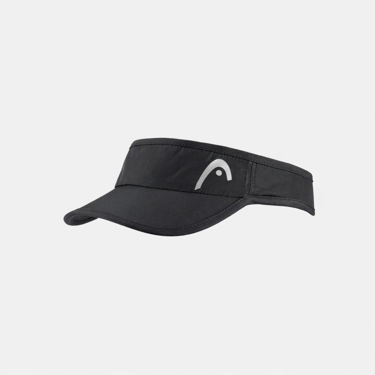 Head Pro Player black women’s tennis visor with curved brim and reflective logo