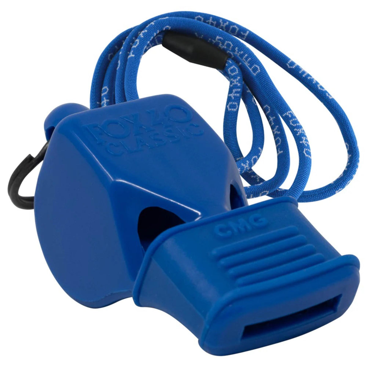 Safety whistle with attached breakaway lanyard, designed for loud, clear signaling during sports, training, or emergency use.