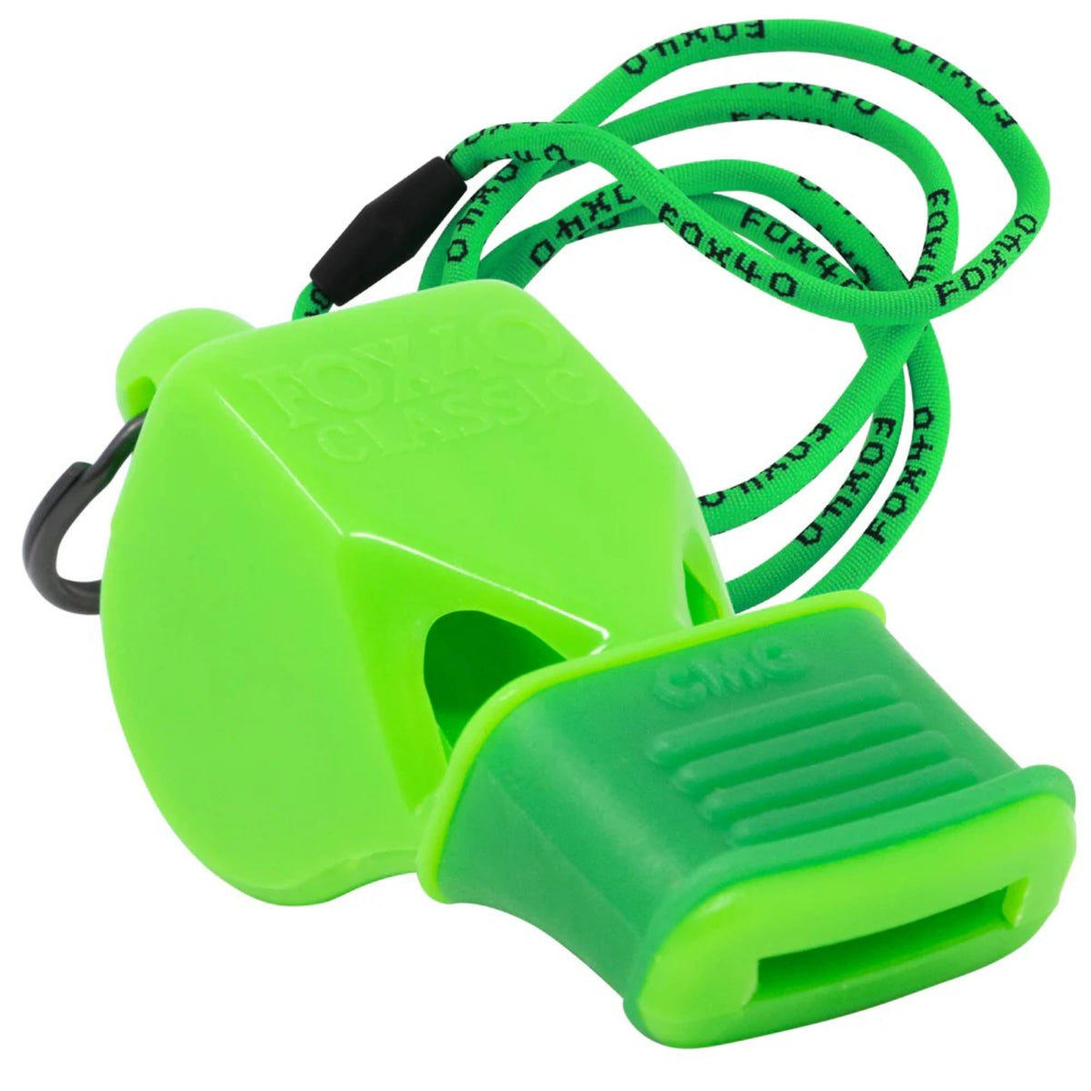 Safety whistle with attached breakaway lanyard, designed for loud, clear signaling during sports, training, or emergency use.
