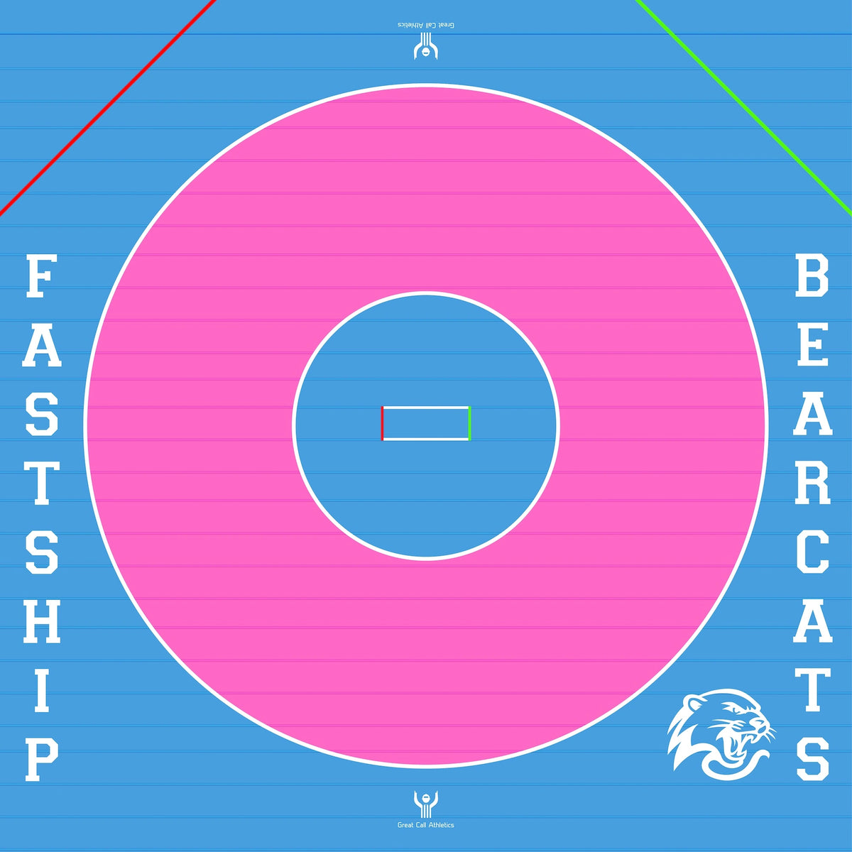 Custom Wrestling mat Builder Pink White College High School approved mat