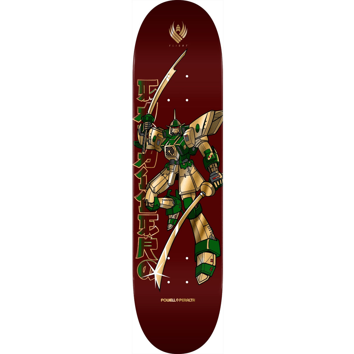 Powell Peralta Steve Caballero Gundam Flight Skateboard Deck - 8.25″ Burgundy/Gold Foil