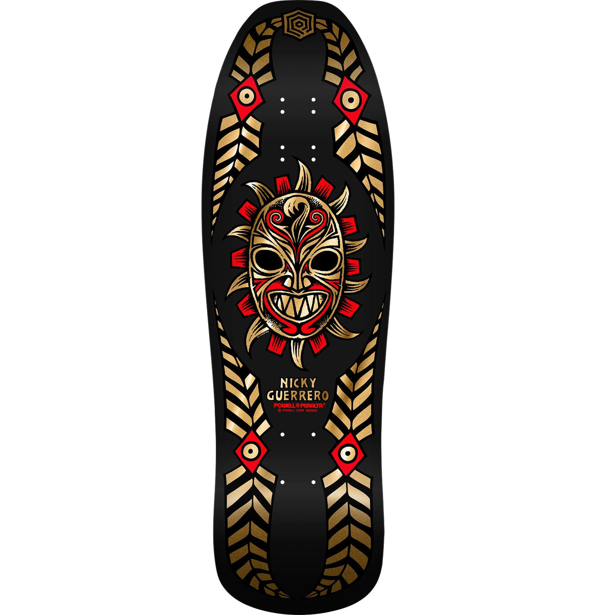 Powell Peralta Nicky Guerrero Mask Deck - 10″ Black/Gold Foil