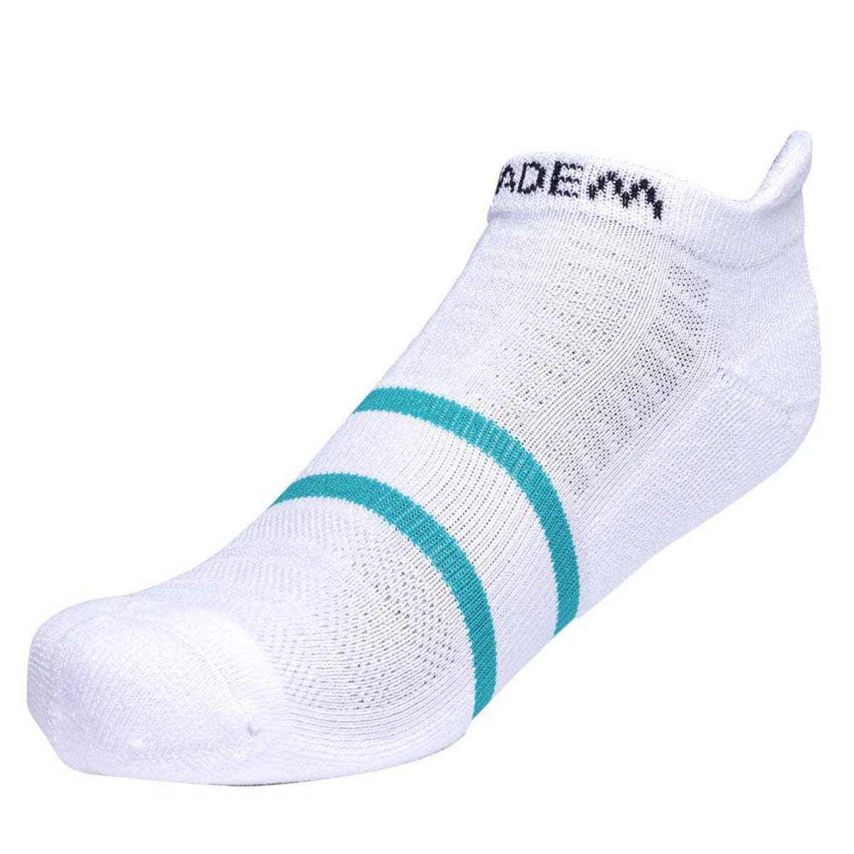 Diadem performance ankle sock featuring a low-cut design with cushioned fabric, ribbed support, and logo detail, shown in a side view.