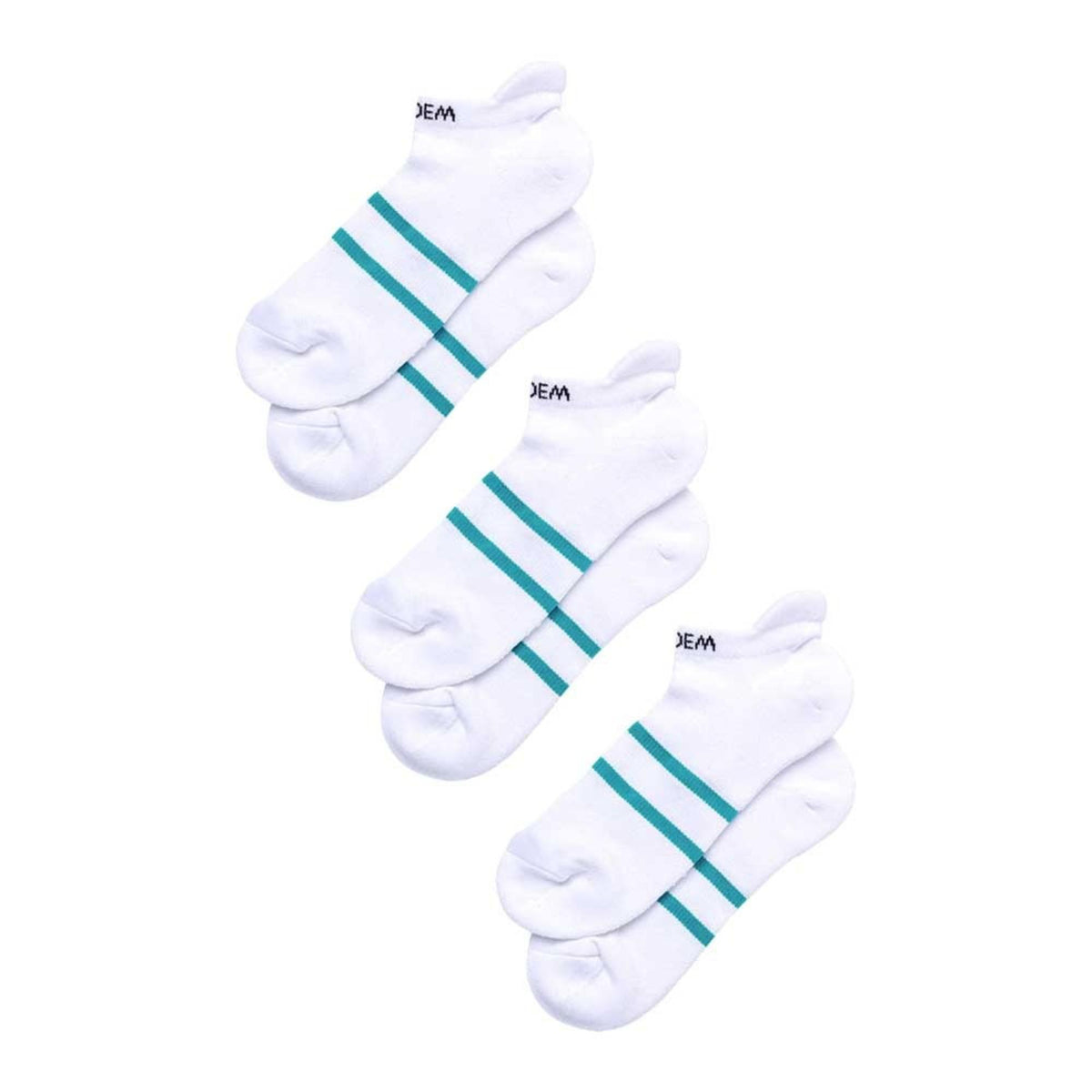 Diadem performance ankle sock featuring a low-cut design with cushioned fabric, ribbed support, and logo detail, shown in a side view.