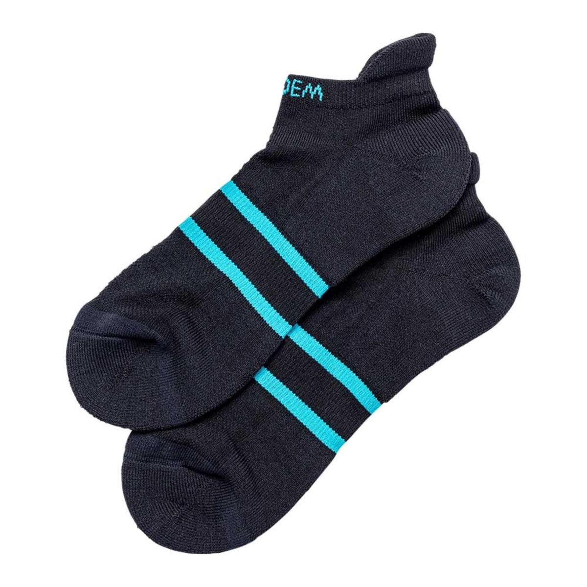 Diadem performance ankle sock featuring a low-cut design with cushioned fabric, ribbed support, and logo detail, shown in a side view.