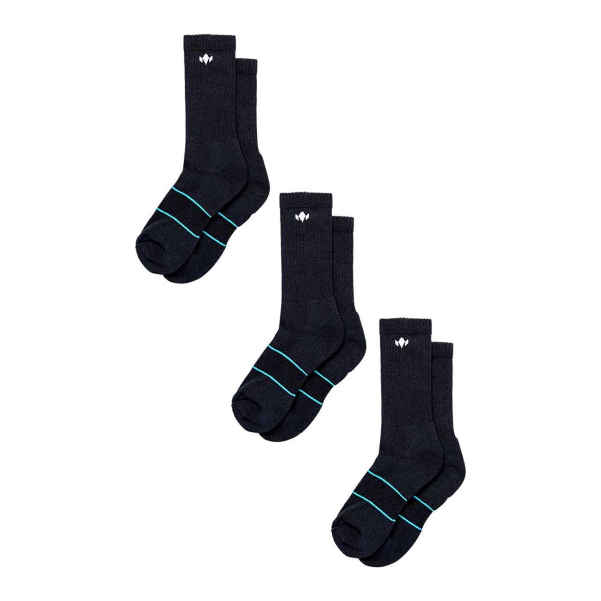 Diadem performance crew socks featuring a mid-calf length design with cushioned fabric, ribbed support, and logo detail, shown as a pair.