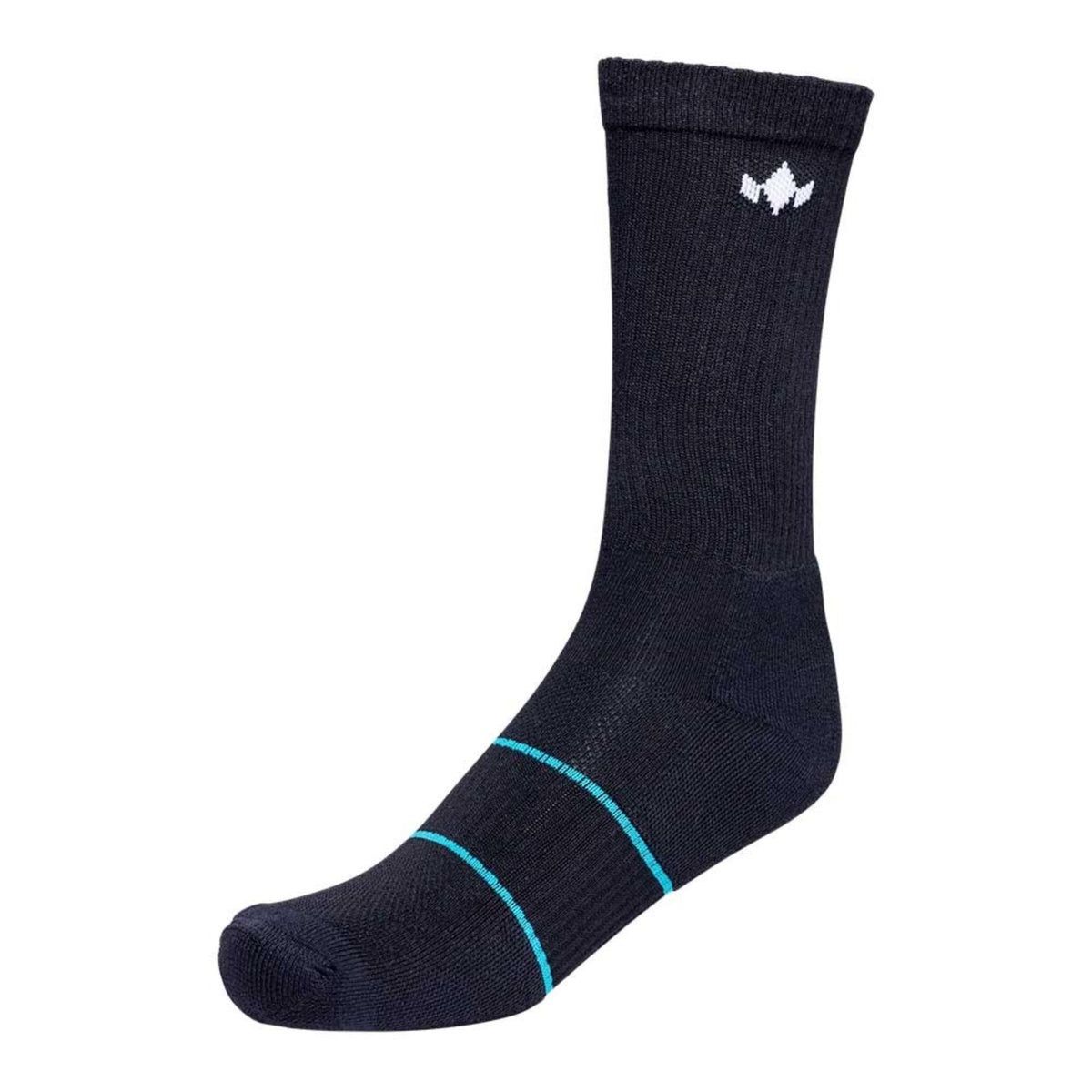 Diadem performance crew socks featuring a mid-calf length design with cushioned fabric, ribbed support, and logo detail, shown as a pair.