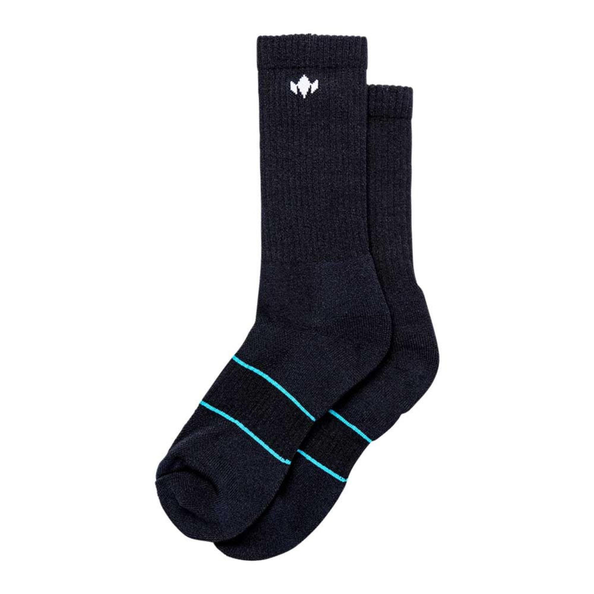 Diadem performance crew socks featuring a mid-calf length design with cushioned fabric, ribbed support, and logo detail, shown as a pair.