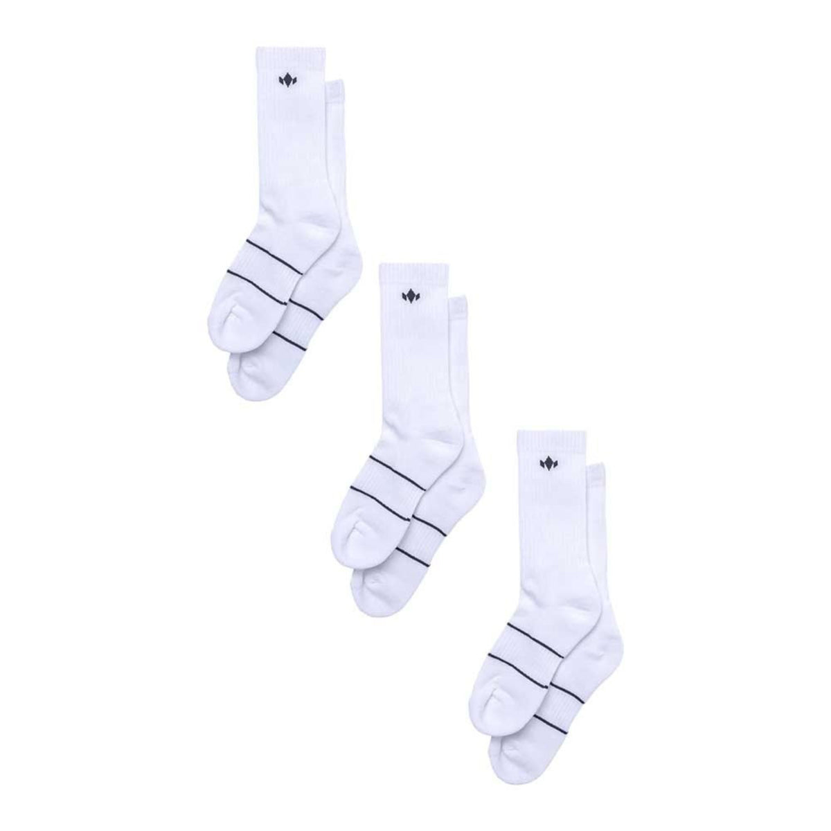 Diadem performance crew socks featuring a mid-calf length design with cushioned fabric, ribbed support, and logo detail, shown as a pair.