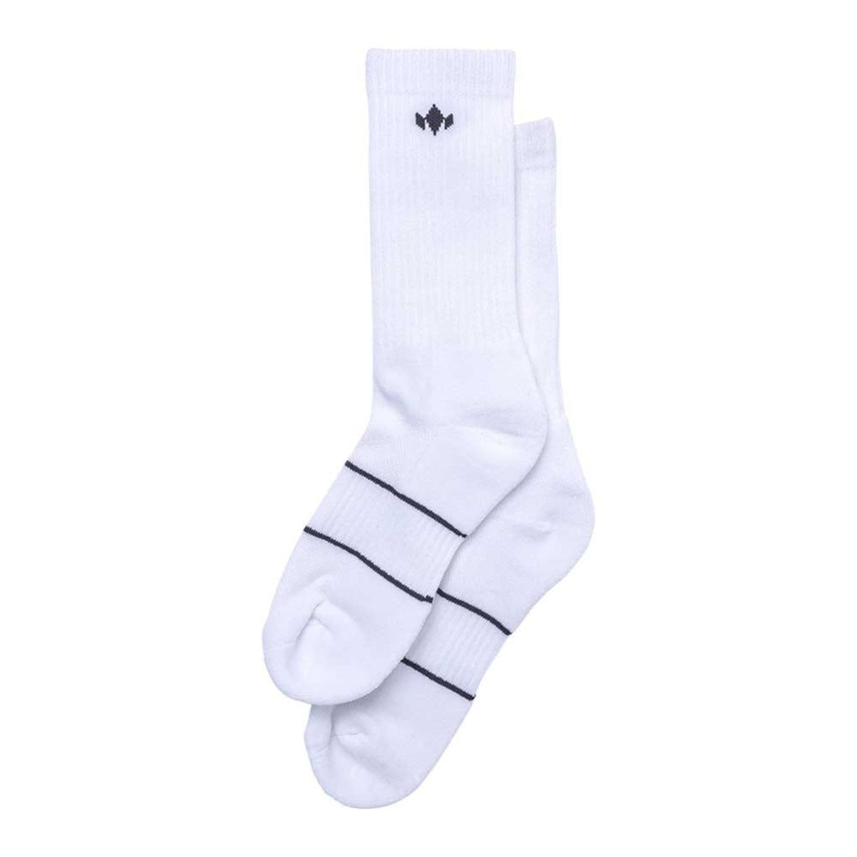 Diadem performance crew socks featuring a mid-calf length design with cushioned fabric, ribbed support, and logo detail, shown as a pair.