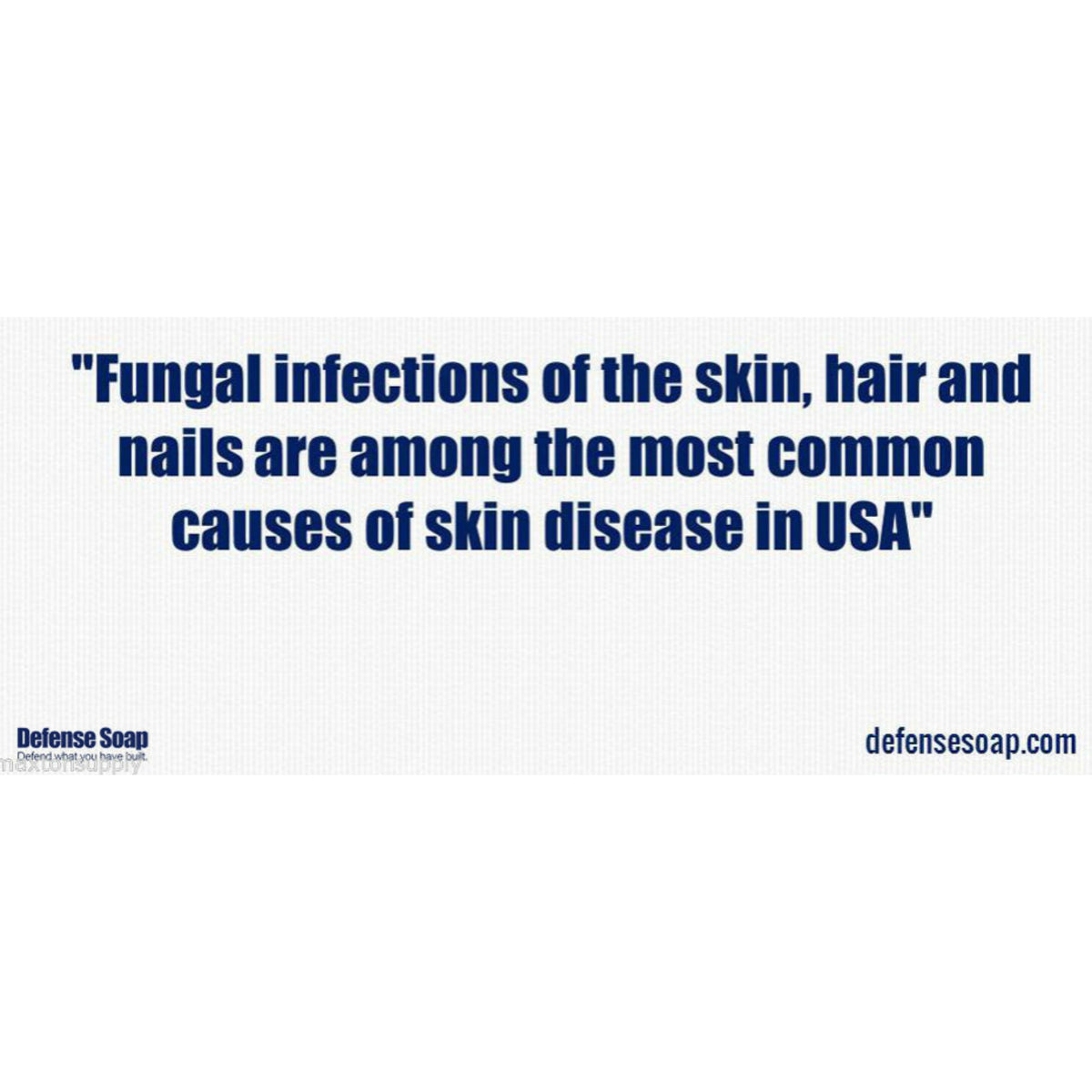 Text about fungal infections on a white background with 'Defense Soap' branding.