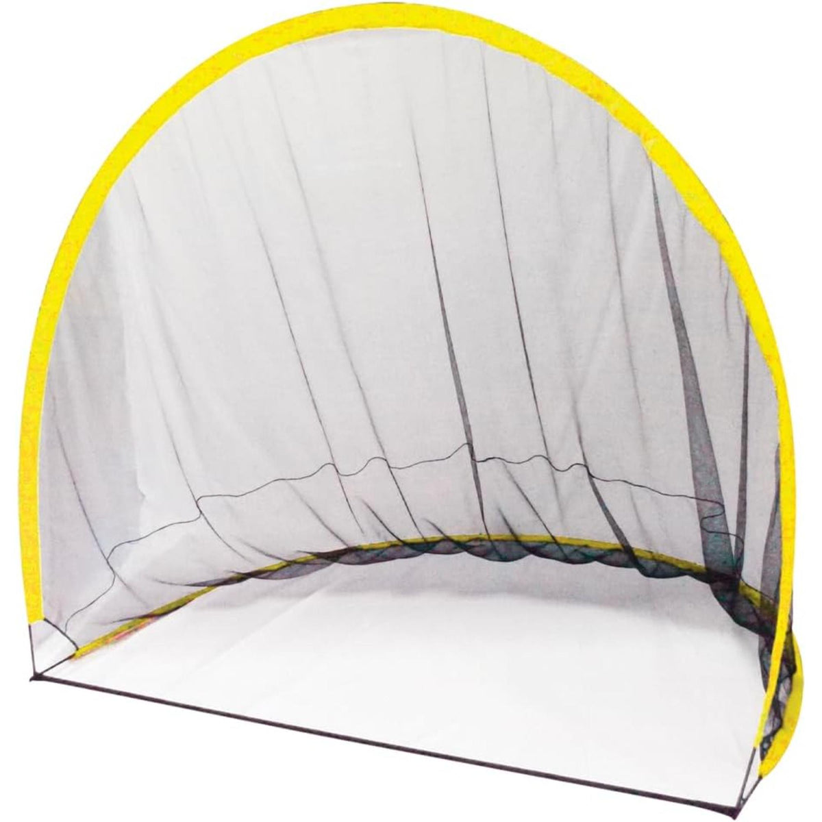 Easton 6-foot practice net with yellow frame and black mesh, designed for baseball and softball hitting, pitching, and fielding practice.