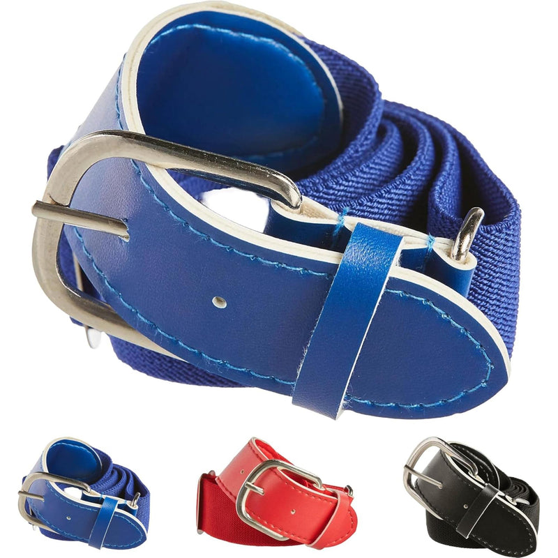 Easton adult elastic baseball belt with adjustable stretch strap and durable silver metal buckle for a secure on-field fit.