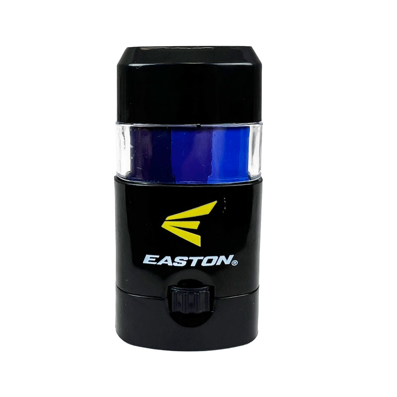 Easton tri-color eye black stick with rotating applicator for reducing glare and improving on-field visibility for baseball and softball players.
