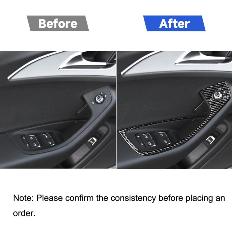 Car Carbon Fiber Glass Lifter Short Style Decorative Sticker for Audi A6 S6 C7 A7 S7 4G8 2012-2018, Glass - View 7