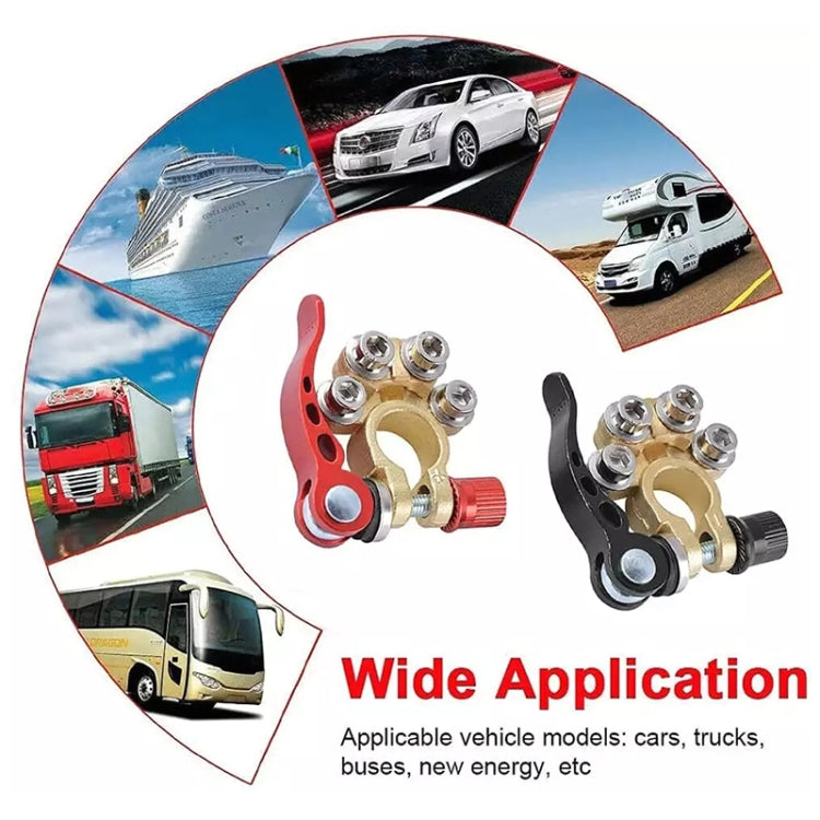 1 Pair Car Battery Terminals Quick Disconnect Cables Connectors, with L Wrench + Terminal, with L Wrench + - View 7