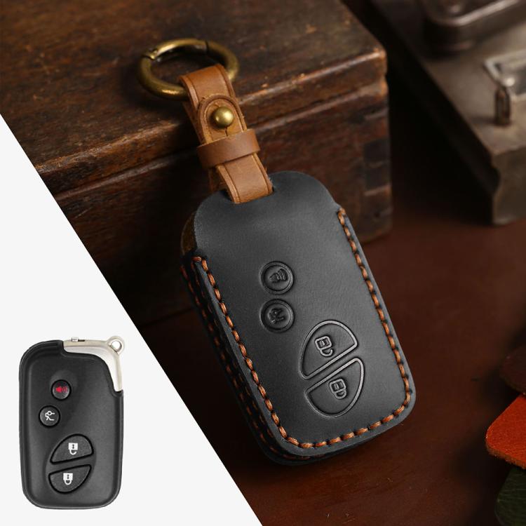 For Lexus RX270 / ES240 / LX570 Hallmo Crazy Horse Cowhide Car Key Protection Cover, For Lexus RX270 3-button - View 4