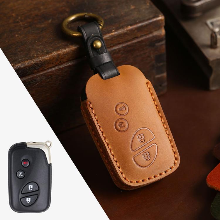 For Lexus RX270 / ES240 / LX570 Hallmo Crazy Horse Cowhide Car Key Protection Cover, For Lexus RX270 3-button - View 5