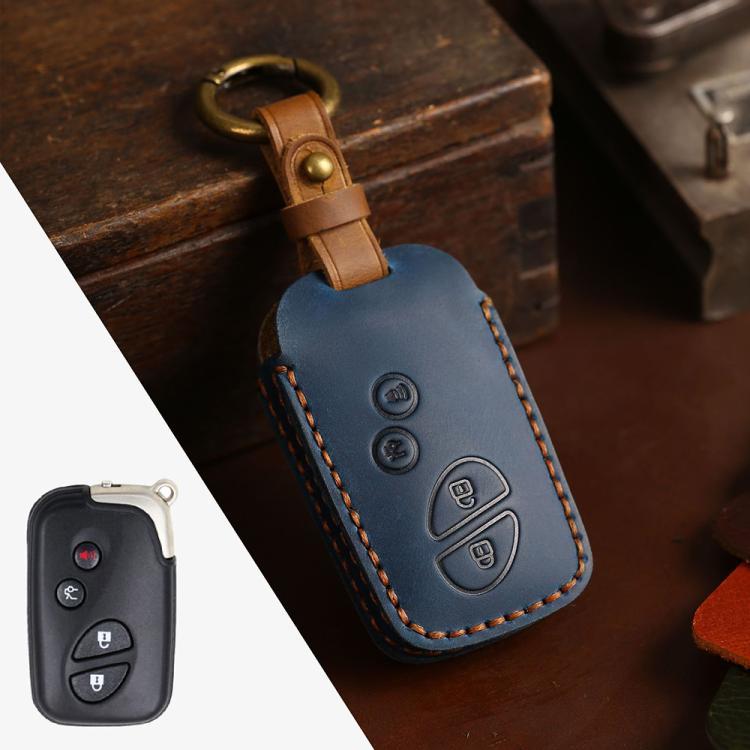 For Lexus RX270 / ES240 / LX570 Hallmo Crazy Horse Cowhide Car Key Protection Cover, For Lexus RX270 3-button - View 6