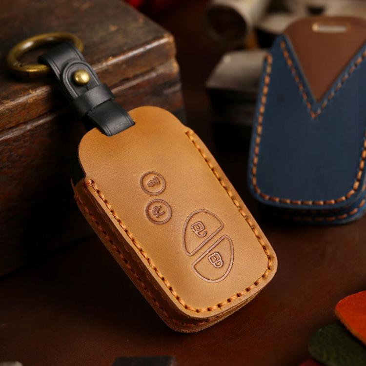 For Lexus RX270 / ES240 / LX570 Hallmo Crazy Horse Cowhide Car Key Protection Cover, For Lexus RX270 3-button - View 7