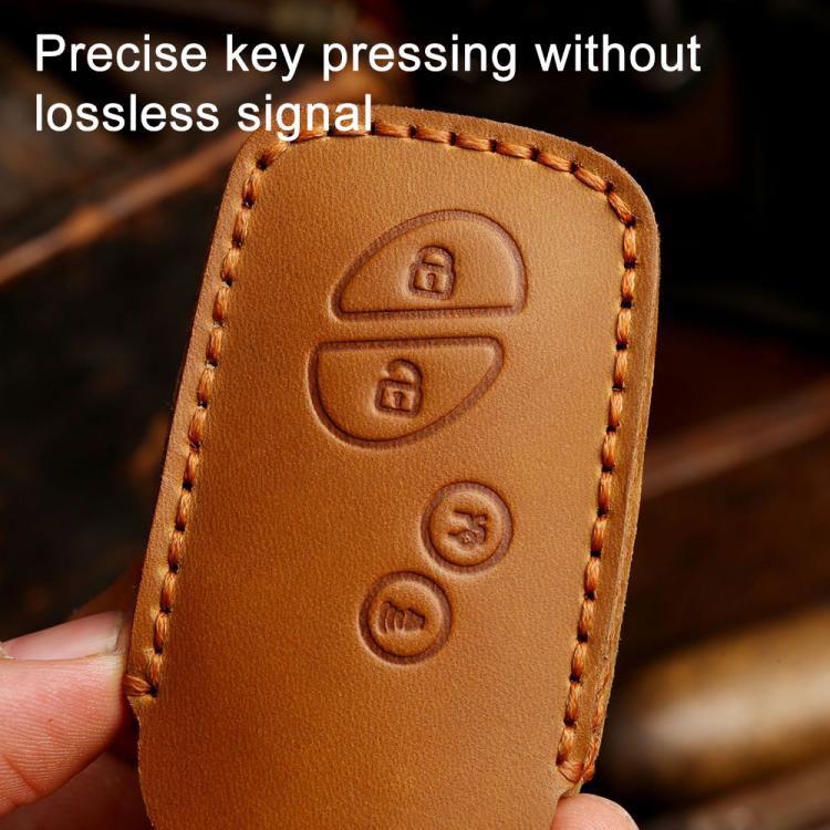 For Lexus RX270 / ES240 / LX570 Hallmo Crazy Horse Cowhide Car Key Protection Cover, For Lexus RX270 3-button - View 9