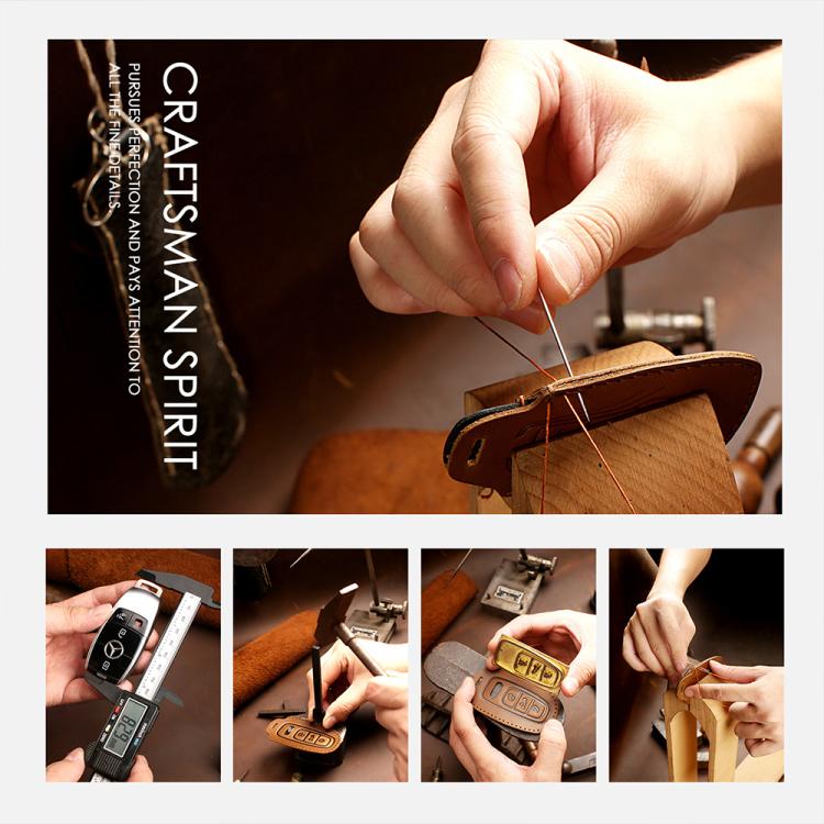 For Lexus RX270 / ES240 / LX570 Hallmo Crazy Horse Cowhide Car Key Protection Cover, For Lexus RX270 3-button - View 14
