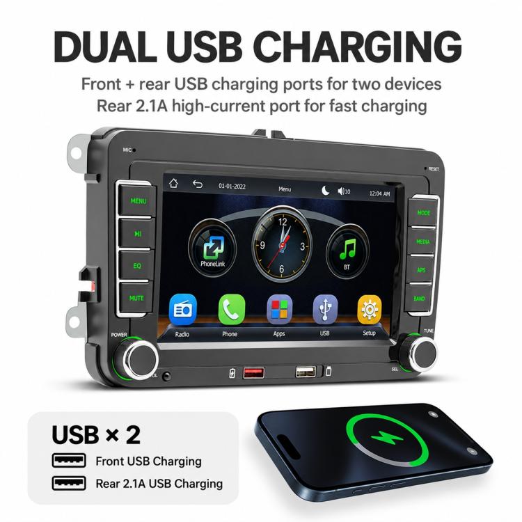 Car MP5 Player Phone Connectivity Bluetooth Reversing Camera for Volkswagen, F9074W 7 inch - View 12
