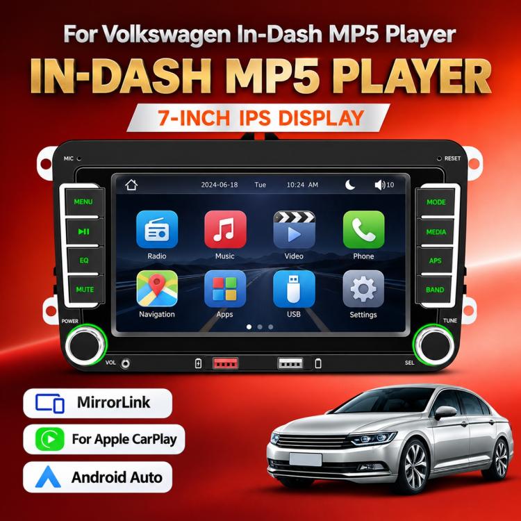 Car MP5 Player Phone Connectivity Bluetooth Reversing Camera for Volkswagen, F9074W 7 inch - View 3