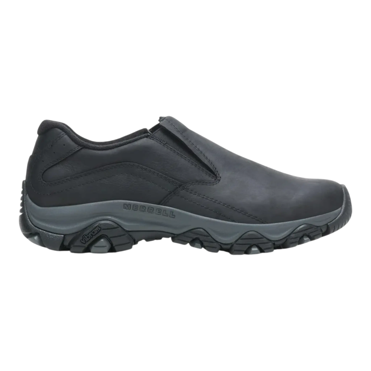 Merrell Moab Adventure 3 Moc Slip-Ons Men's Hiking Shoes — Black Leather
