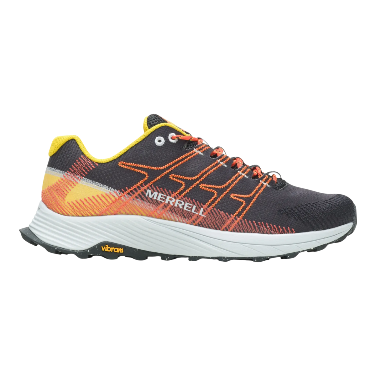Merrell Moab Flight Trail Men's Running Shoes — Black/Sulphur Mesh