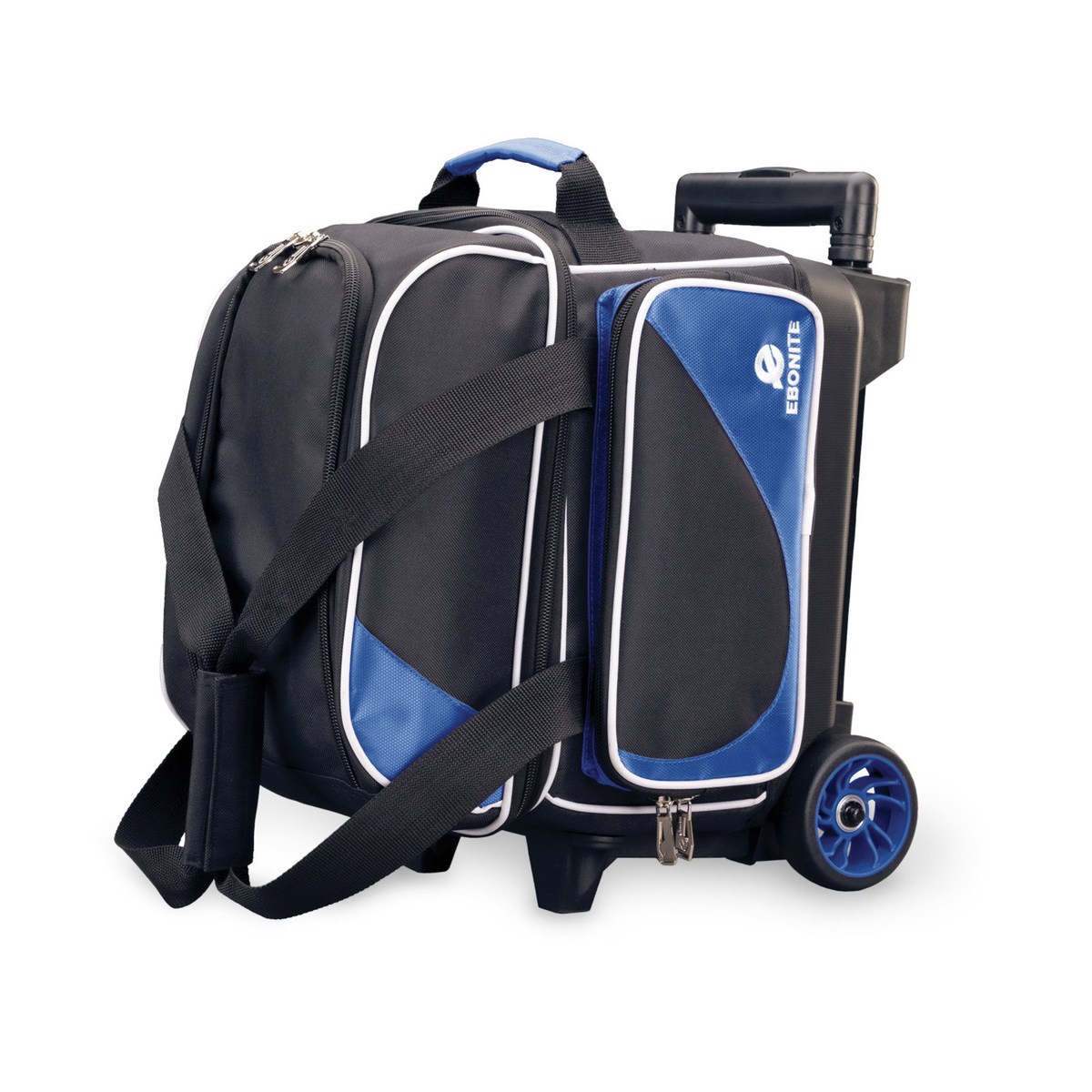 Ebonite Transport Single Roller, 1 Ball Wheeled Bowling Bag in Blue