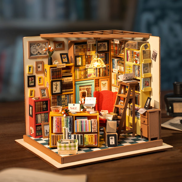 Rolife Sam's Study Library DIY Miniature House Kit DG102 - View 2