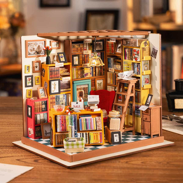 Rolife Sam's Study Library DIY Miniature House Kit DG102 - View 3