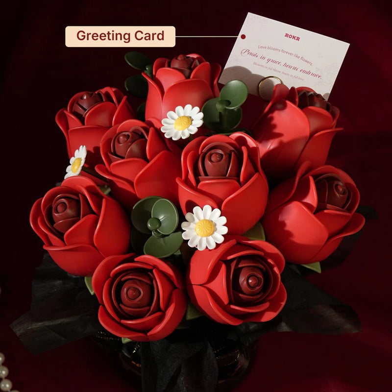 ROKR Red Rose Bouquet DIY 3D Puzzle AF02J - View 5