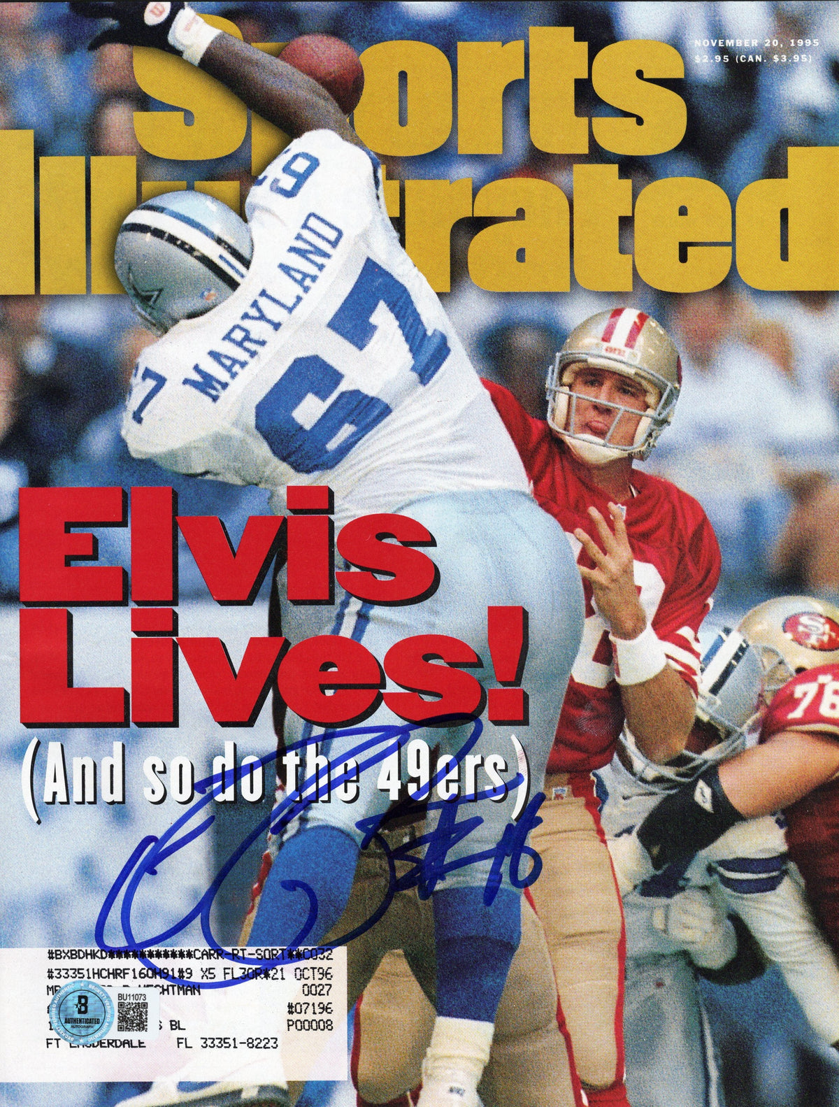 Elvis Grbac Autographed San Francisco 49ers Sports Illustrated Elvis Lives! 11/20/95 Beckett