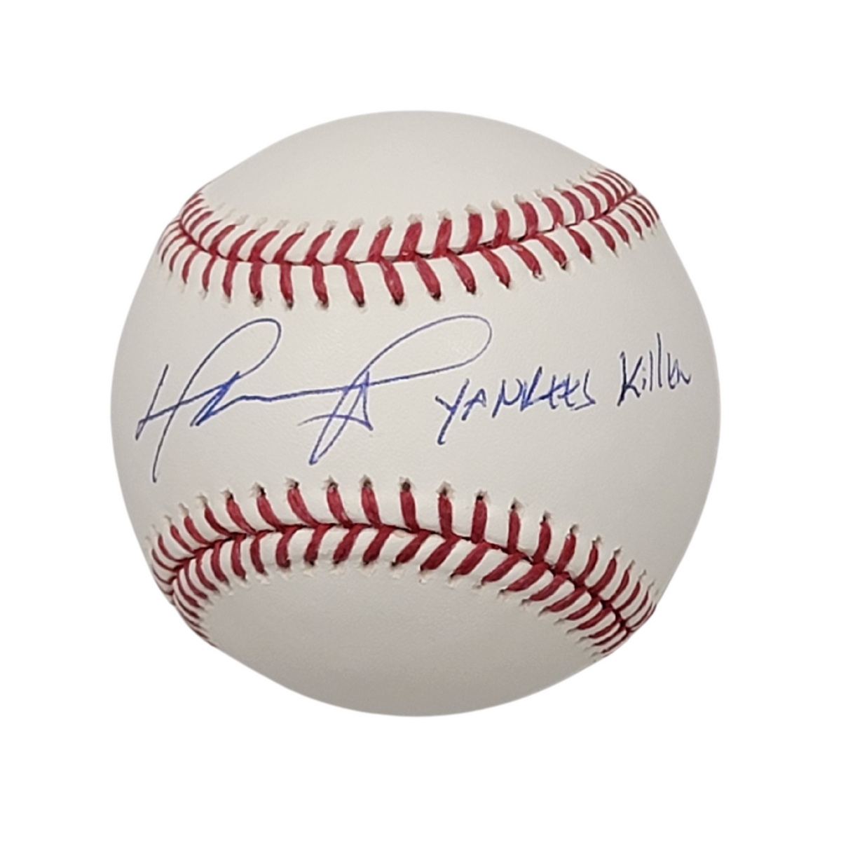 David Ortiz Autographed Boston Red Sox MLB Baseball W/Yankees Killer Beckett Witnessed