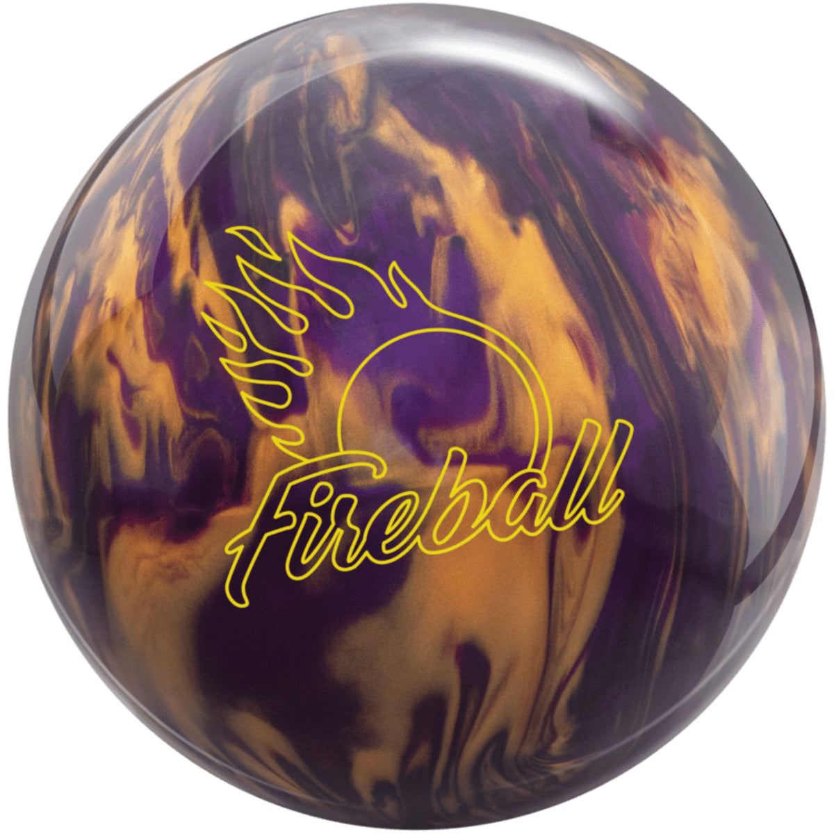 Ebonite Fireball Pre-Drilled Purple Gold Bowling Ball