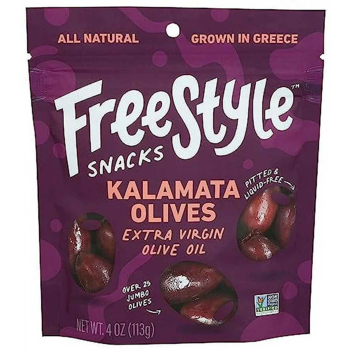 Freestyle Snacks Kalamata Olives in Extra Virgin Olive Oil, 1.1 oz (Case of 12)