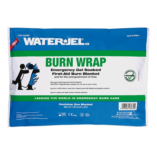 Water Jel First Responder Fire Blanket (Burn Wrap) in orange canister - 3" x 2.5"  (4 Blankets/Case)