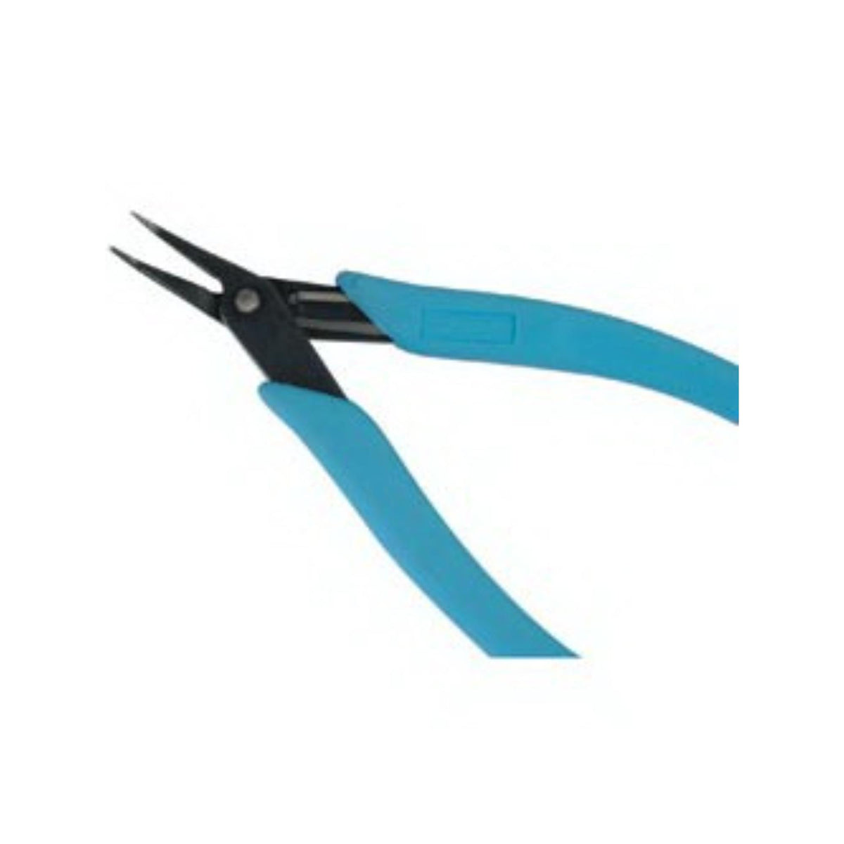 Bent nose plier tool with angled precision jaws and ergonomic handles designed for detailed gripping and manipulation tasks.